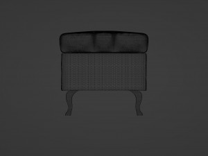 Yellow rectangular pouf with green legs 3Dモデル