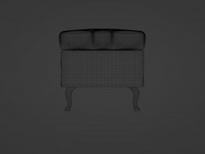 Yellow rectangular pouf with green legs 3Dモデル