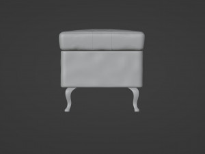 Yellow rectangular pouf with green legs 3Dモデル