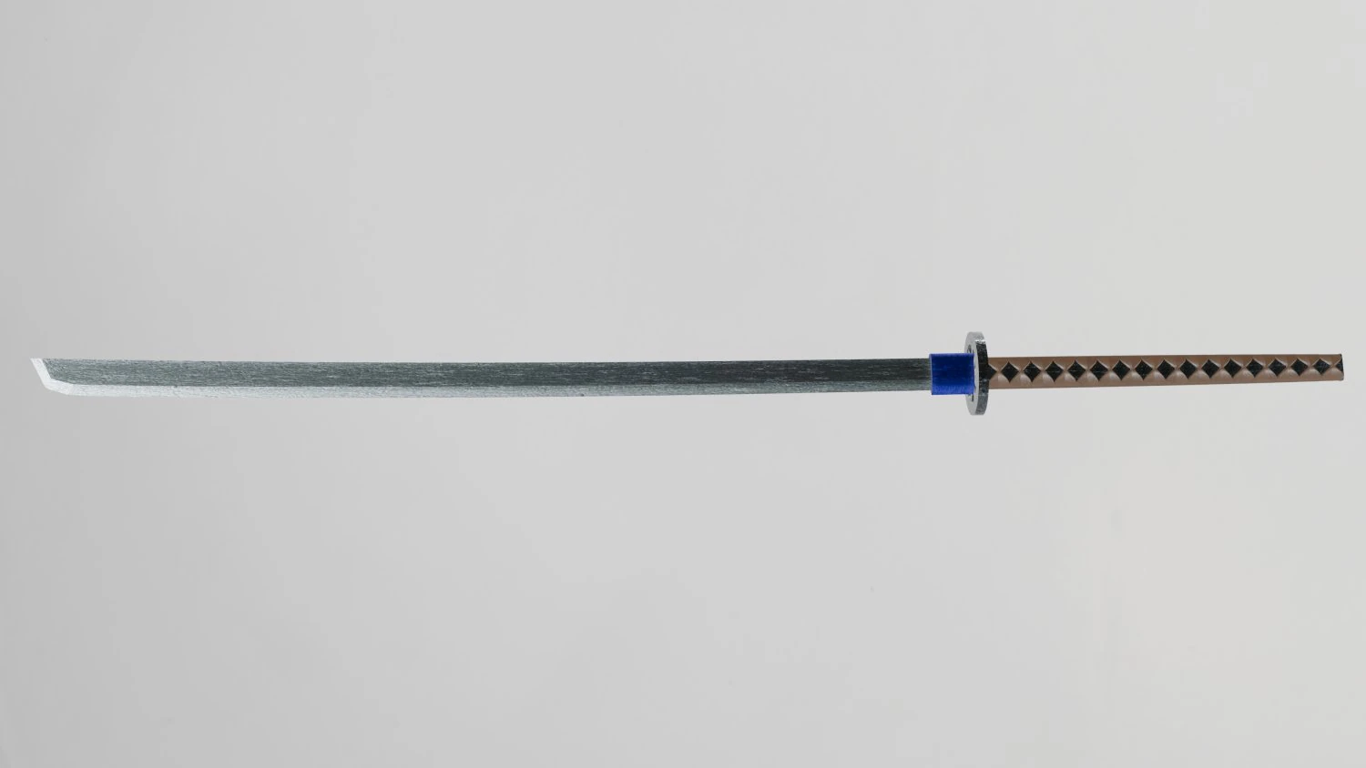 Traditional Japanese katana with a blue hilt and a sharp 3D Model .c4d .max .obj .3ds .fbx .stl .blend 