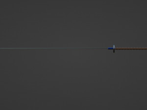 Traditional Japanese katana with a blue hilt and a sharp 3D Model