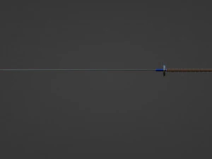 Traditional Japanese katana with a blue hilt and a sharp 3D Model