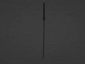 Traditional Japanese katana with a blue hilt and a sharp 3D Model