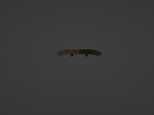 Tri-Parted Pointed Heraldic Shield Model 3D