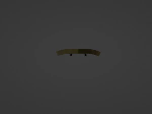Tri-Parted Pointed Heraldic Shield 3D Model