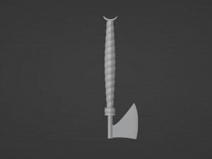 An axe with a green sheathed handle 3D Model