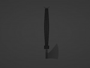An axe with a green sheathed handle 3D Model