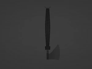 An axe with a green sheathed handle 3D Model
