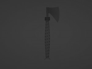 An axe with a green sheathed handle 3D Model