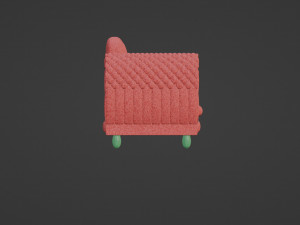 A sofa resembling a strawberry 3D Модель