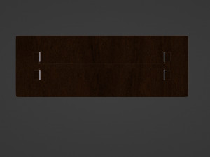A long dining table with support beams and medium-thick rectangular legs Modelo 3D