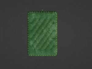 Green velvet ottoman with a puffy chesterfield pattern and buttons Modelo 3D