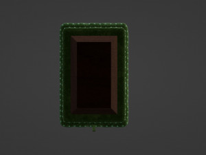 Green velvet ottoman with a puffy chesterfield pattern and buttons Modelo 3D