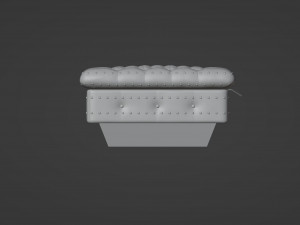 Green velvet ottoman with a puffy chesterfield pattern and buttons Modelo 3D