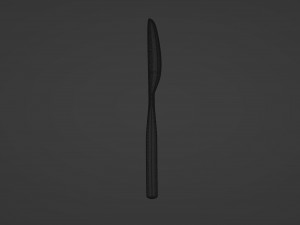 Classic golden dining knife with a long and thick handle Modelo 3D
