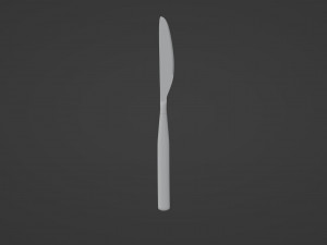 Classic golden dining knife with a long and thick handle Modelo 3D