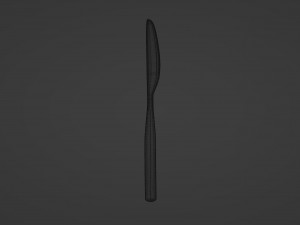 Classic golden dining knife with a long and thick handle Modelo 3D