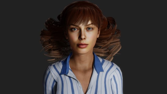 Woman with perfect facial features 3D Модель .c4d .max .obj .3ds .fbx .stl .blend 