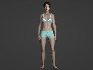 Chinese top model in swimsuit 3D 모델