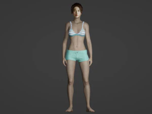 Chinese top model in swimsuit 3D Model