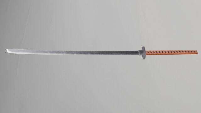 Long silver katana Modelo 3D .c4d .max .obj .3ds .fbx .stl .blend 