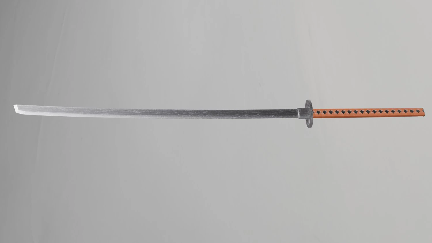 Long silver katana 3D Model .c4d .max .obj .3ds .fbx .stl .blend
