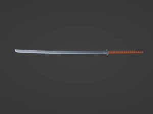 Long silver katana 3D Model