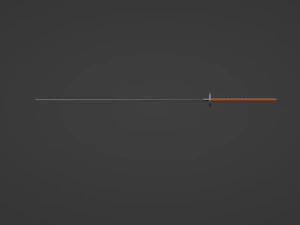 Long silver katana 3D Model