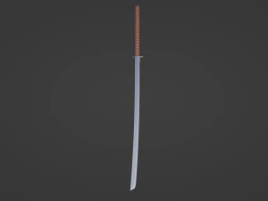 Long silver katana 3D Model