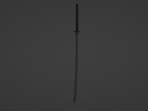Long silver katana Modelo 3D