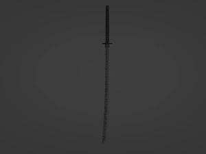 Long silver katana 3D Model