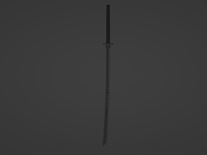 Long silver katana Modelo 3D
