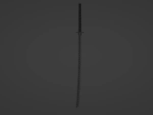 Long silver katana 3D Model