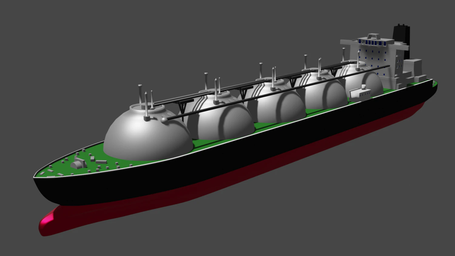 LNG Ship 3D Model .c4d .max .obj .3ds .fbx .stl .blend
