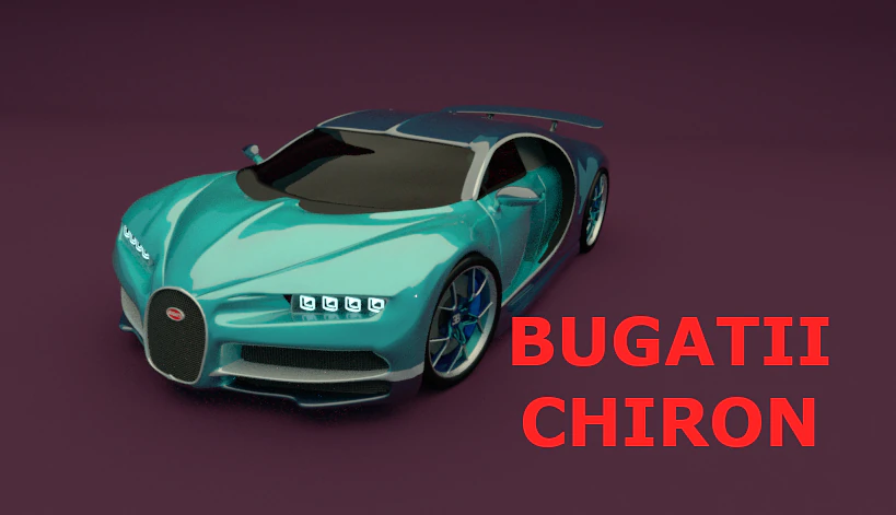 Bugatti Chiron 3D Model .c4d .max .obj .3ds .fbx .stl .blend 