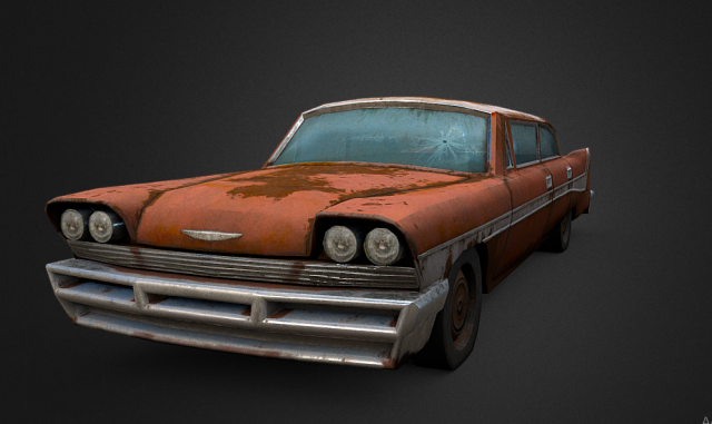 OLD RUSTY CAR 3Dモデル .c4d .max .obj .3ds .fbx .stl .blend 