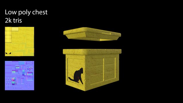 Egyptian style chest 3D Model .c4d .max .obj .3ds .fbx .stl .blend 