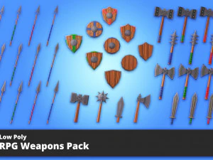 Pacote de armas RPG Lowpoly Modelo 3D
