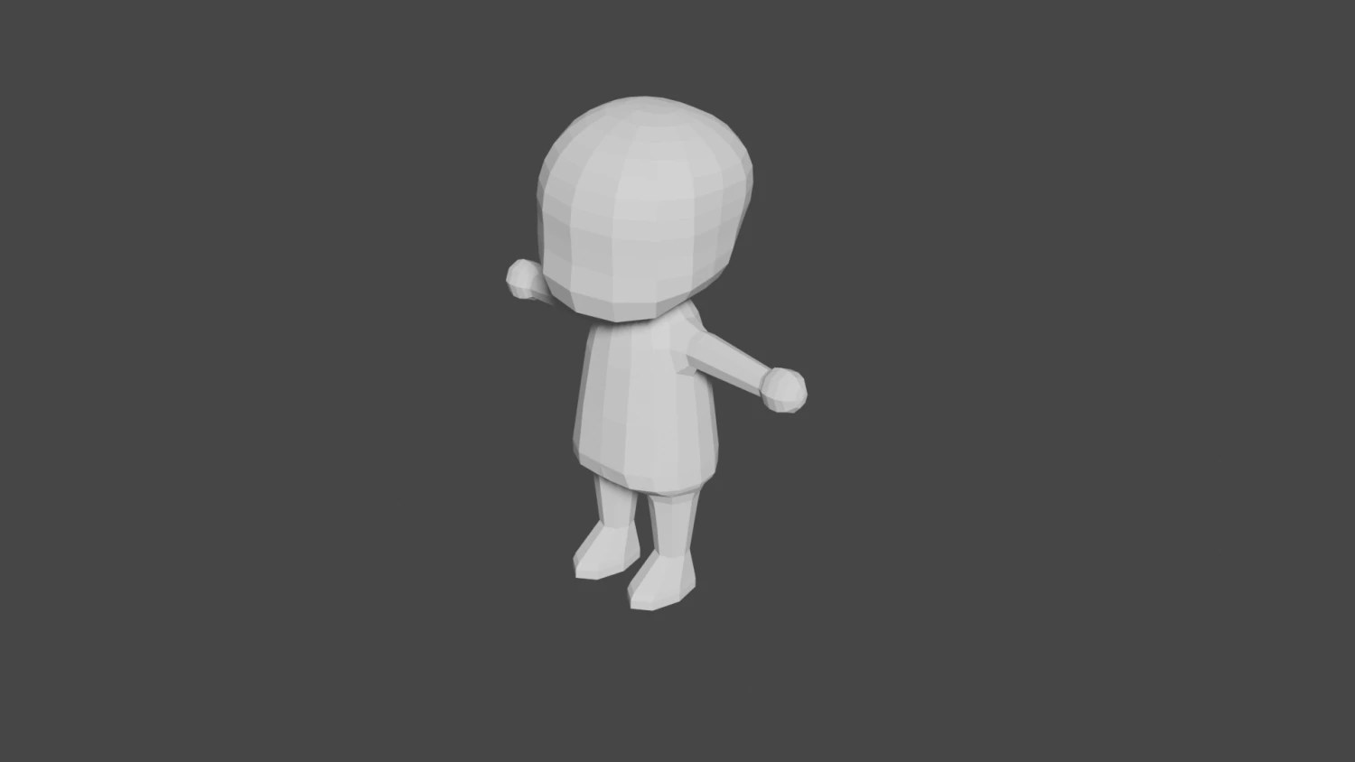 Low-Poly Small Character Base Chibi Style 3D Model .c4d .max .obj .3ds .fbx .stl .blend 