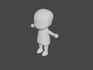 Low-Poly Small Character Base Chibi Style 3D Model