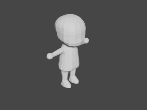 Low-Poly Small Character Base Chibi Style 3D Model