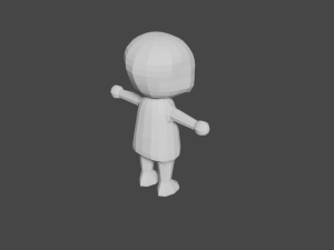 Low-Poly Small Character Base Chibi Style 3D Model