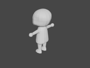 Low-Poly Small Character Base Chibi Style 3D Model