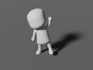 Low-Poly Small Character Base Chibi Style 3D Model