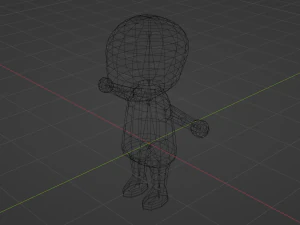 Low-Poly Small Character Base Chibi Style 3D Model