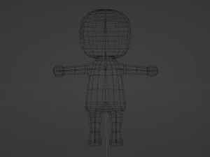Low-Poly Small Character Base Chibi Style 3D Model