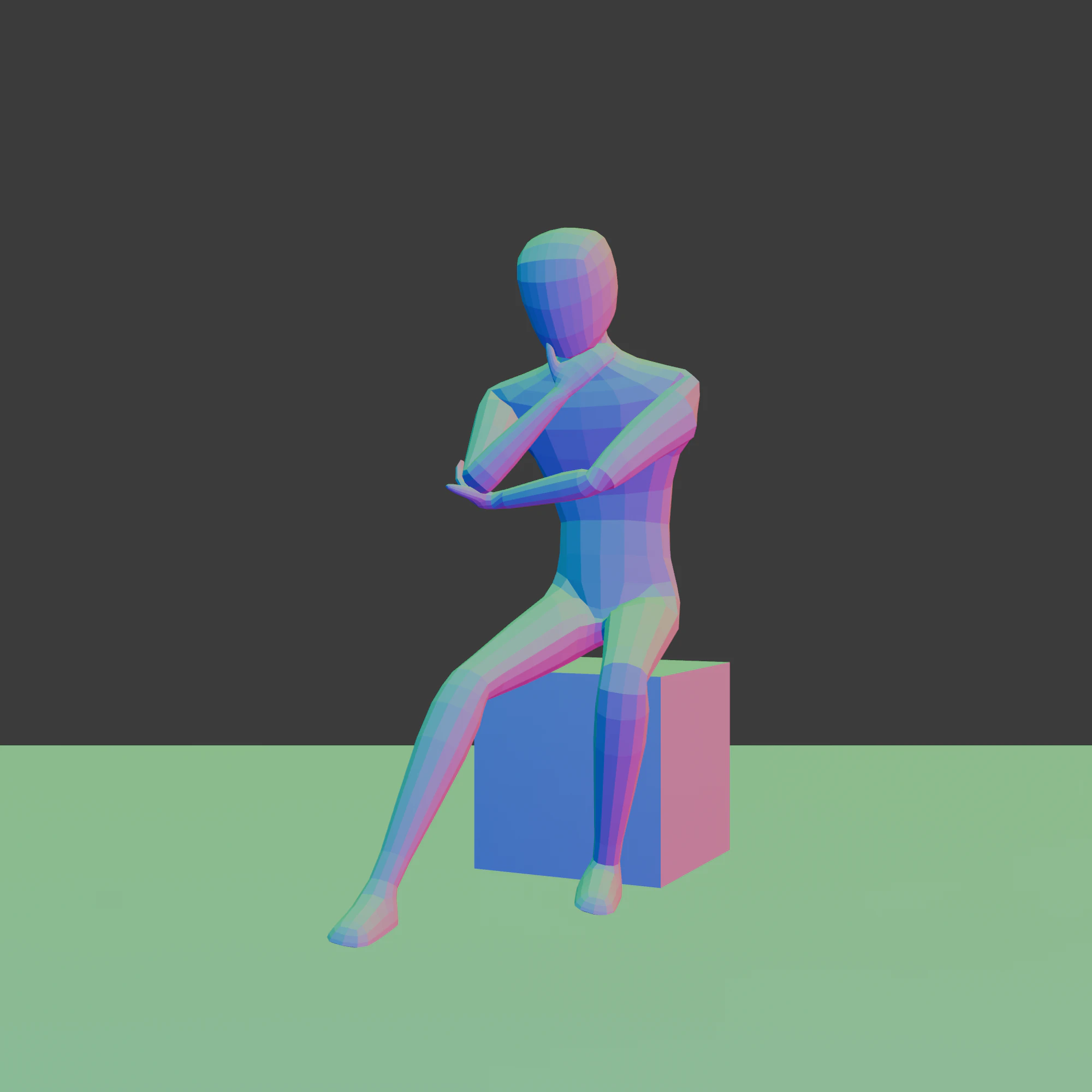 Low-Poly Character Base Male 3D Model .c4d .max .obj .3ds .fbx .stl .blend