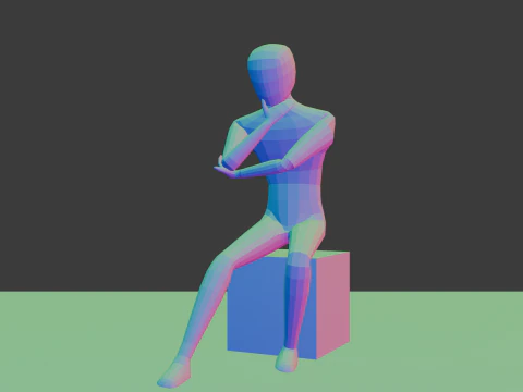 ローポリキャラクターベース男性 3Dモデル