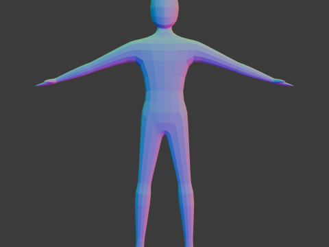 Low-Poly Character Base Male 3D Модель