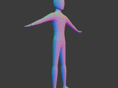 Low-Poly Character Base Male 3D Model